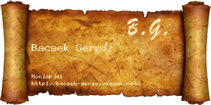 Bacsek Gergő névjegykártya