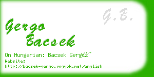 gergo bacsek business card
